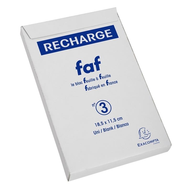 Bild von EINLAGE FÜR BLÖCKE FAF, FORMAT NR. 3, 18,5X11,5CM, 170 BLÄTTER, BLANKO - WEISS
