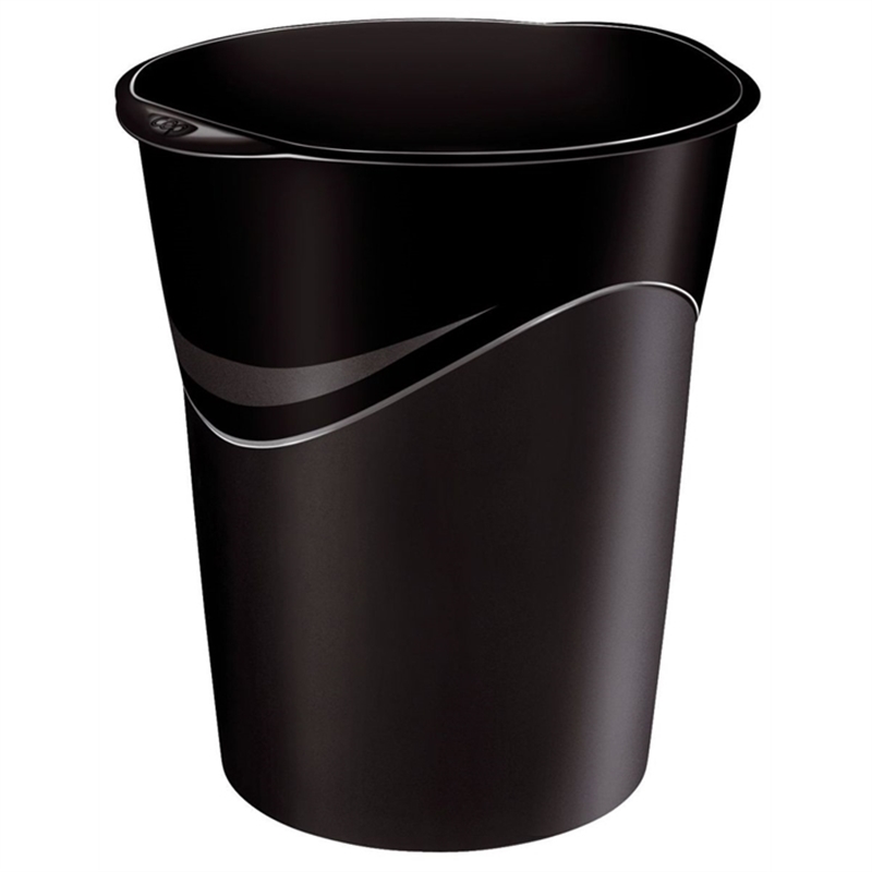 Bild von Cep Papierkorb CepPro, für Innenbereich, Polypropylen, umlaufender Griffrand mit 2 Griffmulden, oval, 14 l, 305 x 290 x 334 mm, schwarz, matt/glänzend