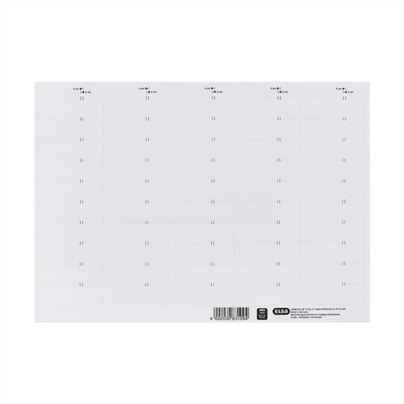 Bild von ELBA Einsteckschild, Karton, 160 g/m², 4zeilig, 58 x 18 mm, weiß (50 Stück)