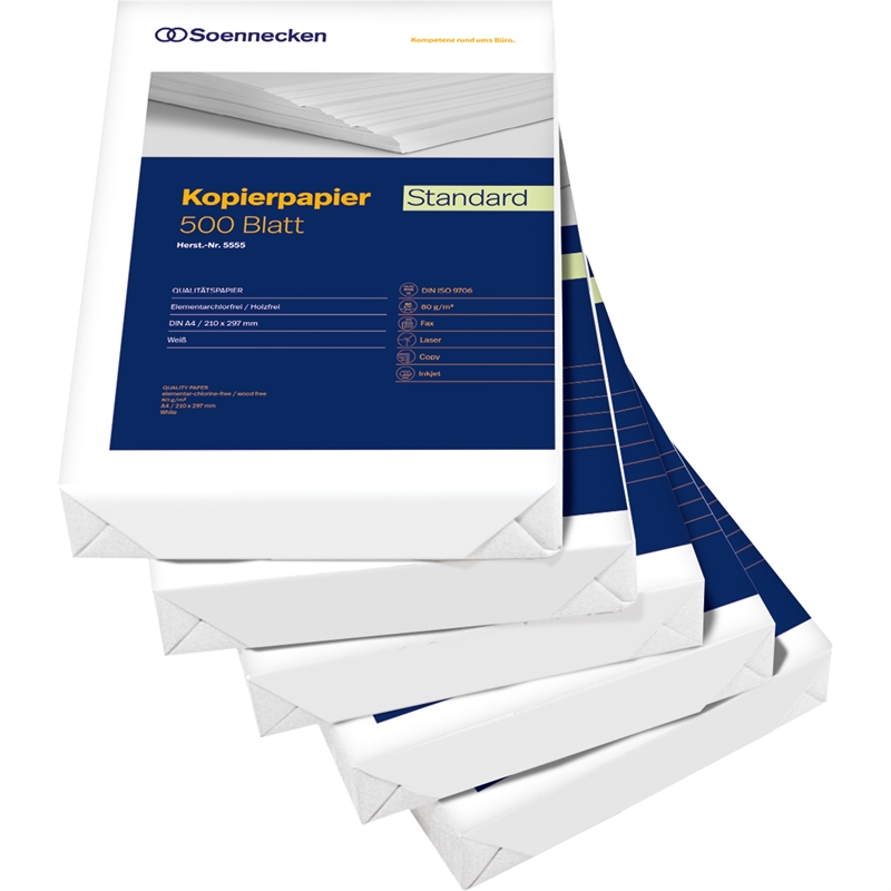 Bild von Soennecken Kopierpapier Standard 5533 DIN A3 80g weiß 500 Bl./Pack.