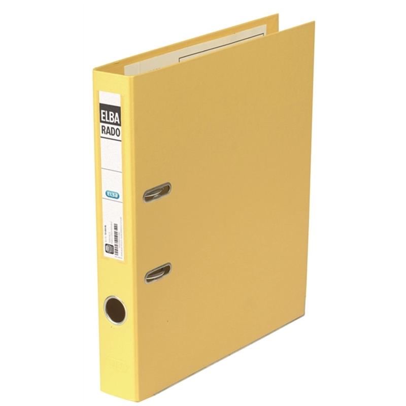 Bild von ELBA Ordner "rado plast" A4, PVC, mit auswechselbarem Rückenschild, Rückenbreite 5 cm, gelb