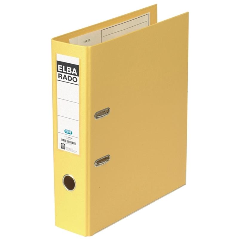Bild von ELBA Ordner "rado plast" A4, PVC, mit auswechselbarem Rückenschild, Rückenbreite 8 cm, gelb
