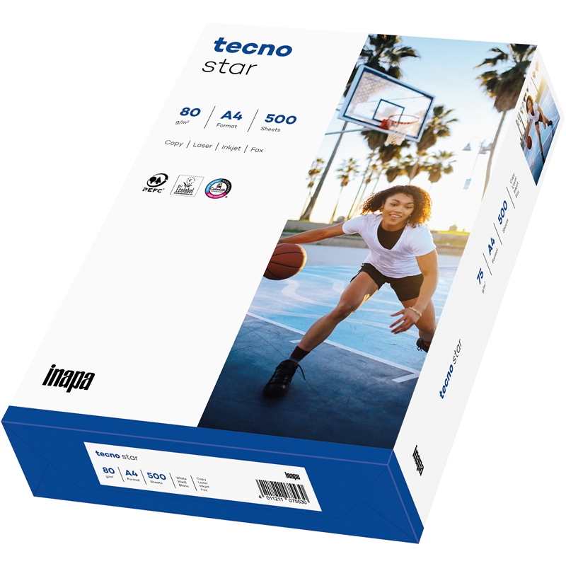 Bild von inapa tecno Kopierpapier Star 527108010001 A4 500 Bl./Pack.