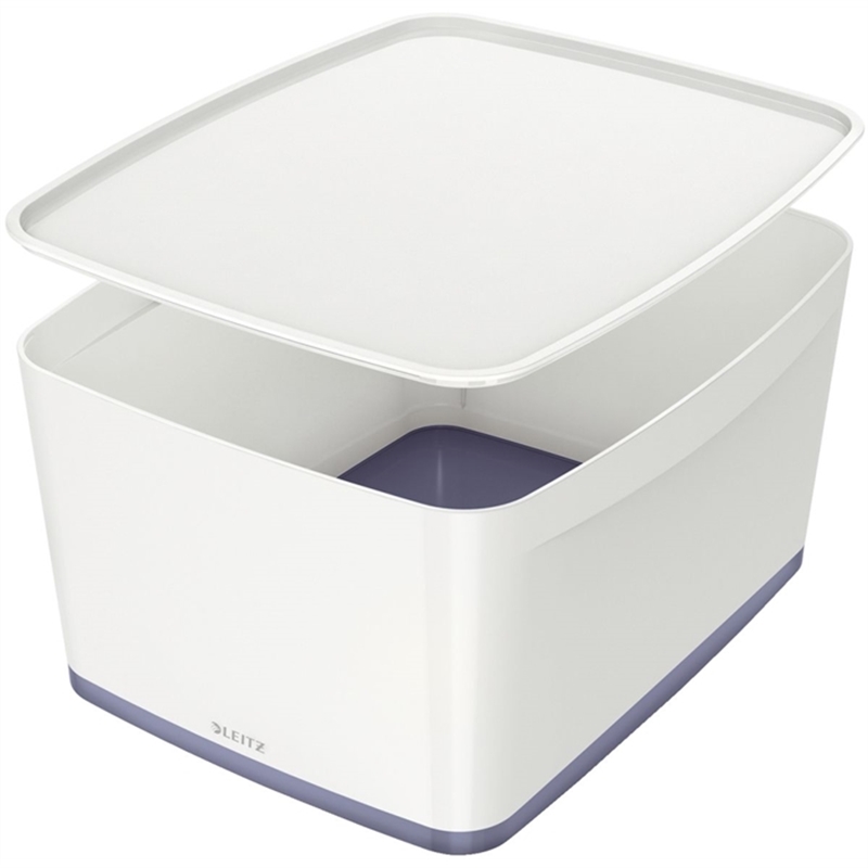 Bild von Leitz 5216 Aufbewahrungsbox MyBox Groß - A4, mit Deckel, ABS, weiß/grau