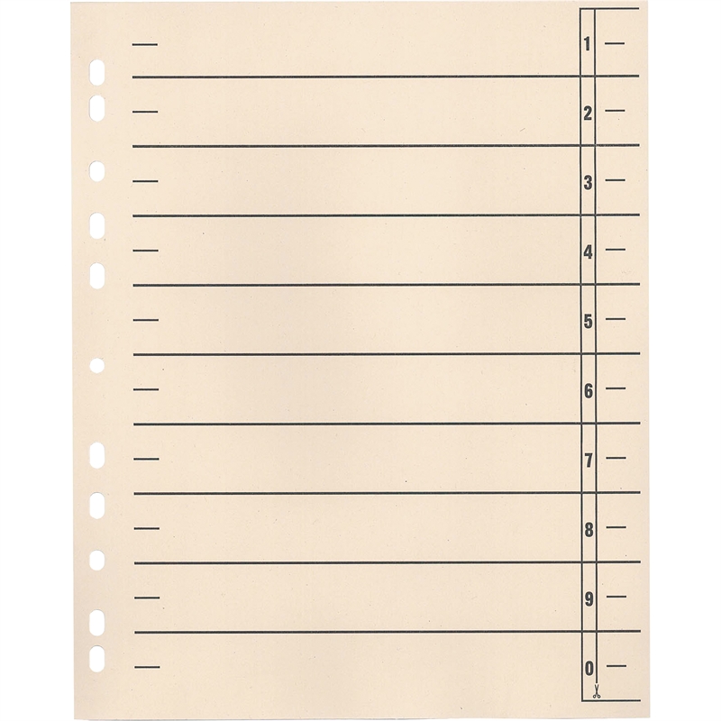 Bild von Trennblätter 24x30cm 190g 11fach gelocht chamois 100 St./Pack.