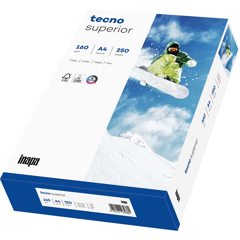 Bild von inapa tecno Kopierpapier Superior 2100011531 A4 160g 250 Bl./Pack.