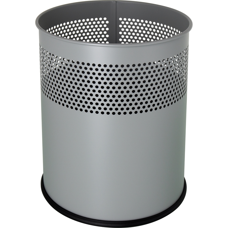 Bild von helit Papierkorb H2515799 26x31,5cm 15l rund Metall silber